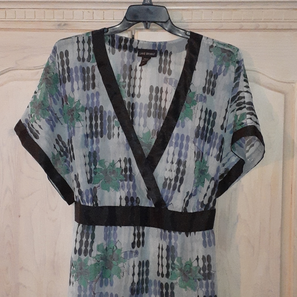 Lane Bryant 22/24 Kimono Sleeve Tunic Top V Neck